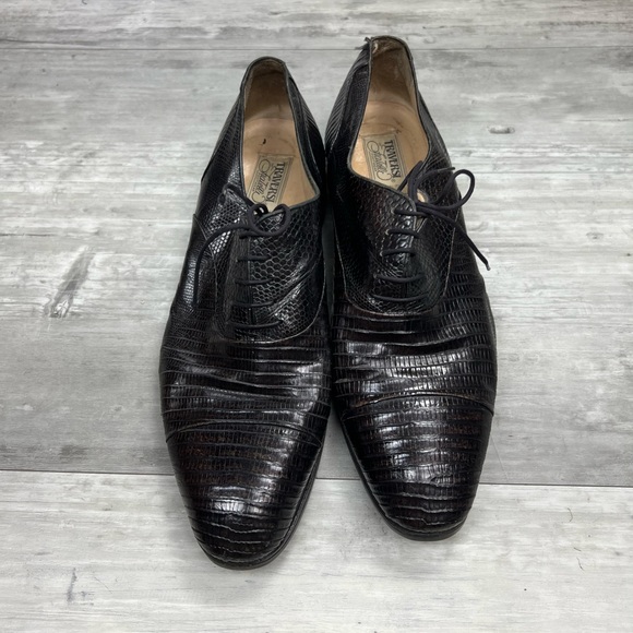 Traversi of Fratelli Dark Brown Lizard Skin Oxfords 9.5 D - Picture 2 of 11